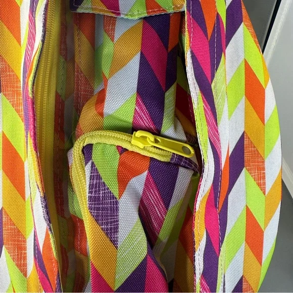 KAVU Rope‎ Sling Bag – Multicolor Chevron Geometric Print Crossbody Backpack - Picture 5 of 8